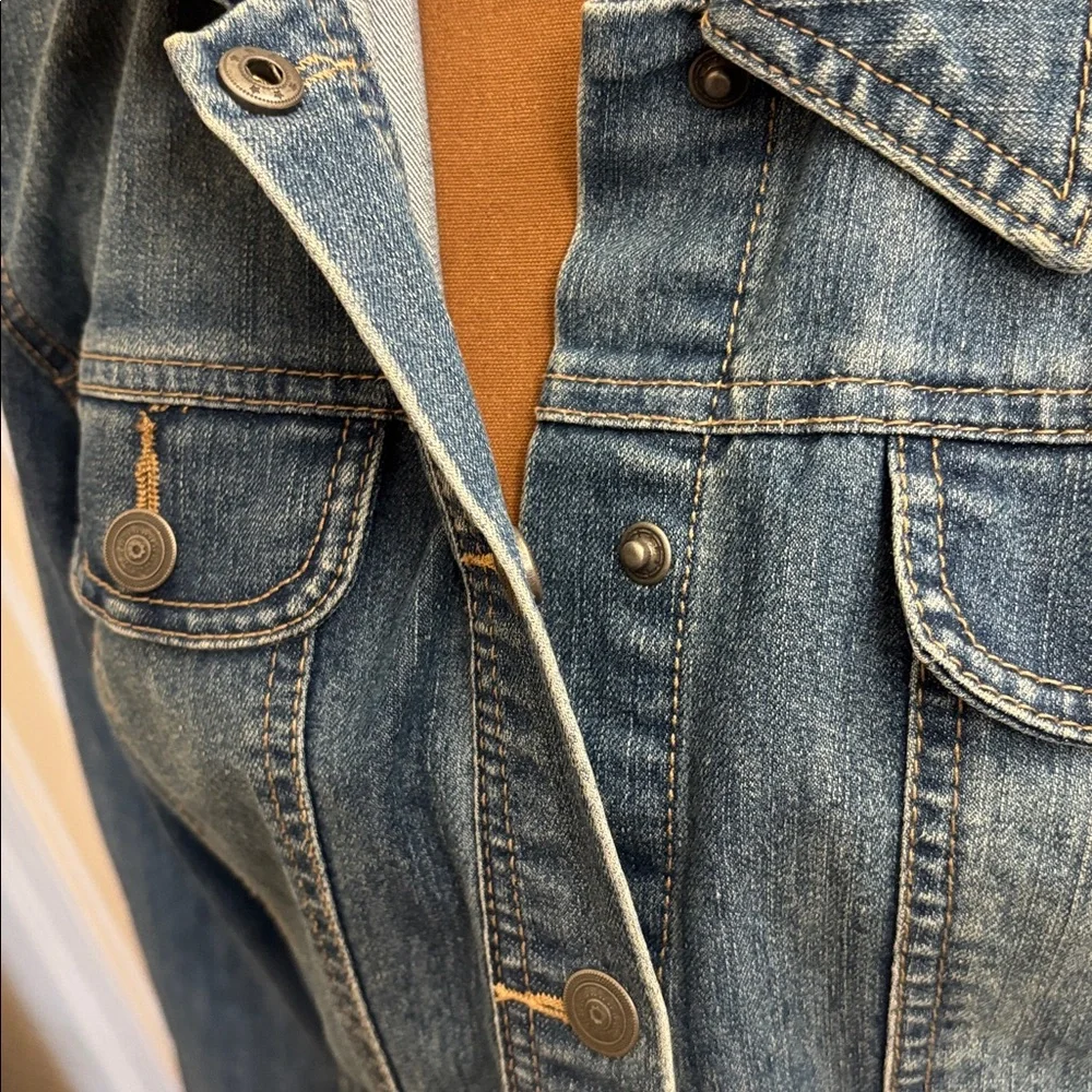 Baccini Cropped‎ Blue Denim Jean Jacket Size L